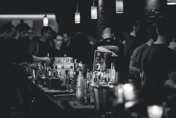 Alcohol Rehab, black and white image of a bar