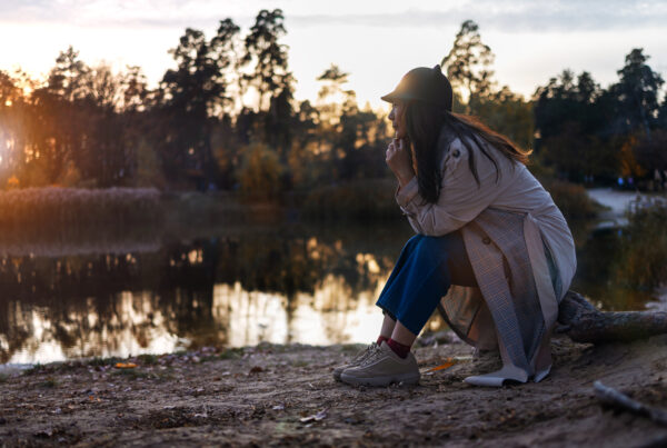 Drug and Alcohol Rehab Birmingham, West Midlands. Sitting alone outside.